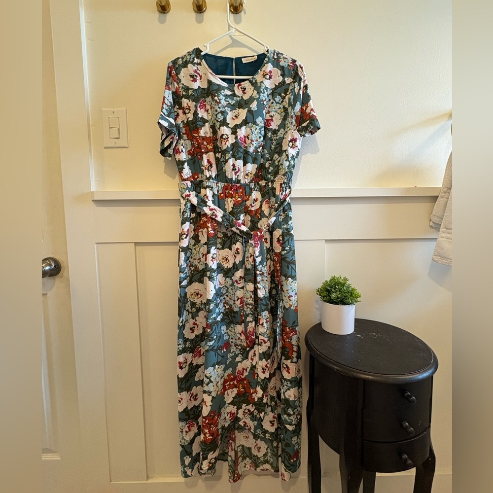 Roolee Floral Pedal Wrap Elegant Dress